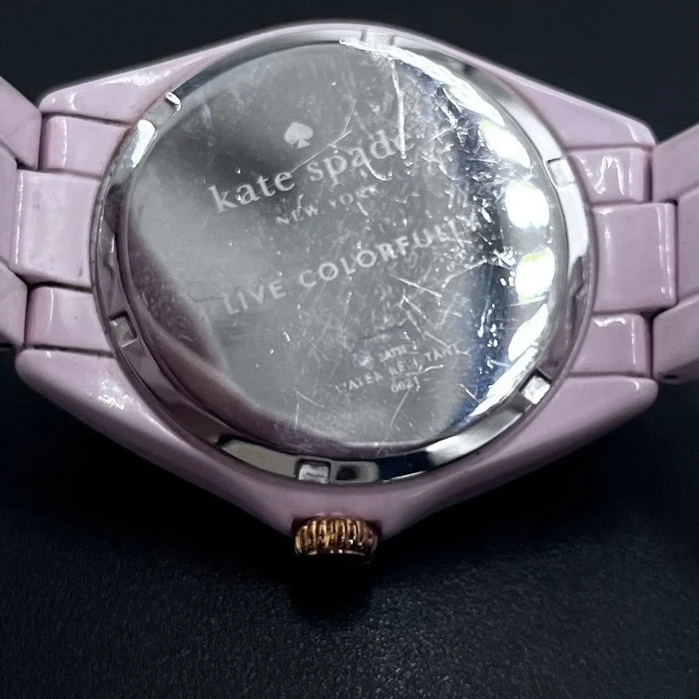 Kate Spade New York Pink Seaport Grand Crystal Enamel Bracelet Watch (38mm)